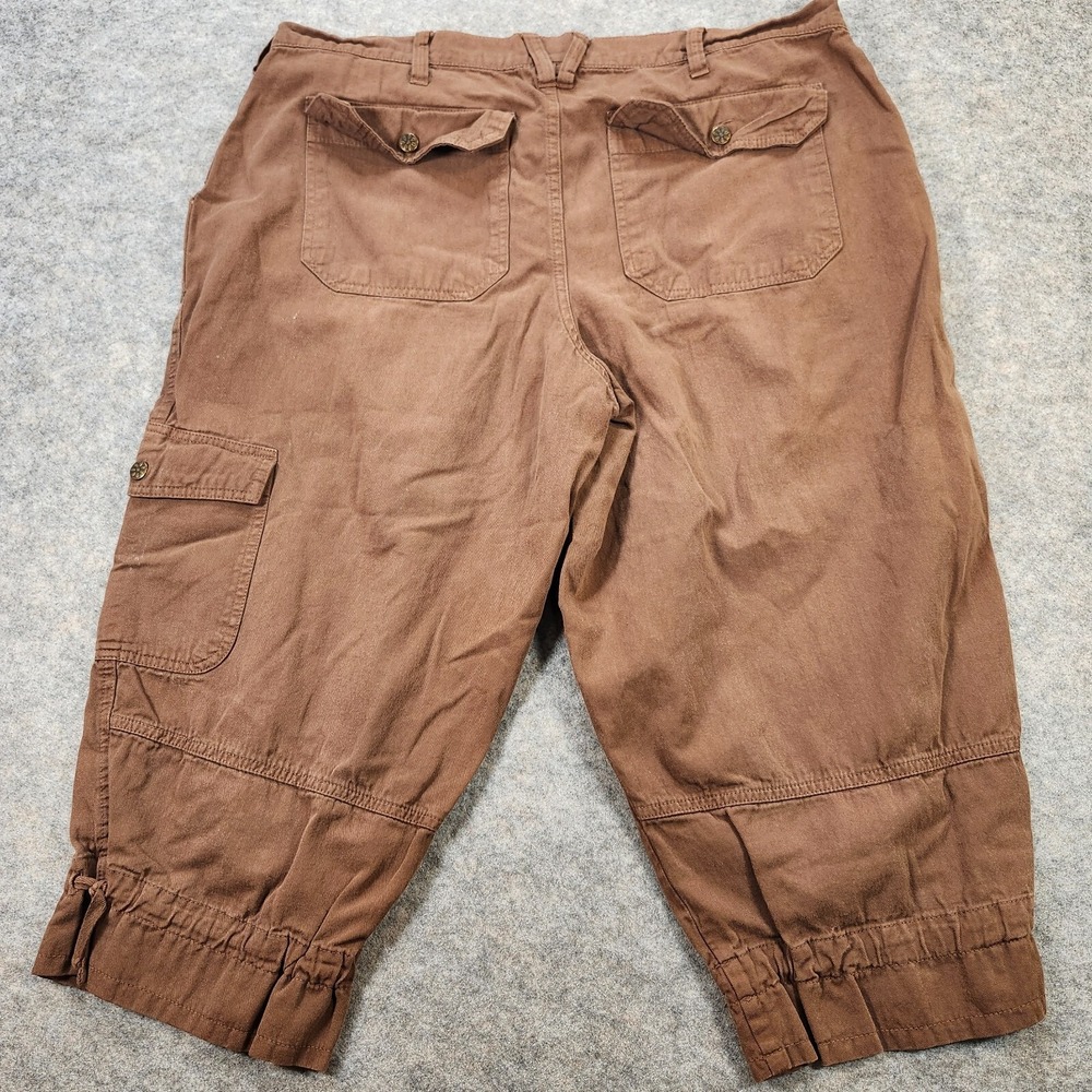 Fashion Bug Cropped Pants Capri Womens 18W Brown Baggy Wide Leg Gorpcore Hip Hop - Picture 12 of 12